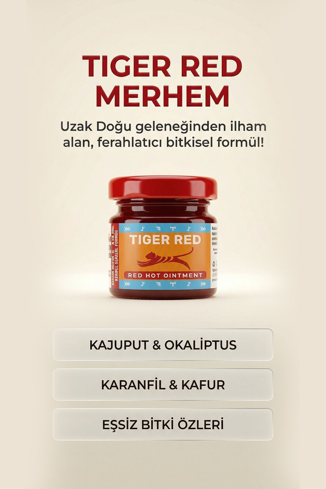 Antikyağ Tiger Red Ointment /Kırmızı Kaplan Merhem 40 ml