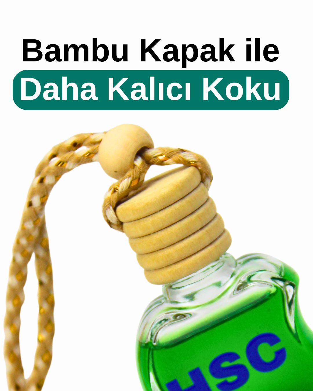 5li Araç İçi Ayna Koku Seti | Bambu Kapaklı | Cam Elma Tasarım