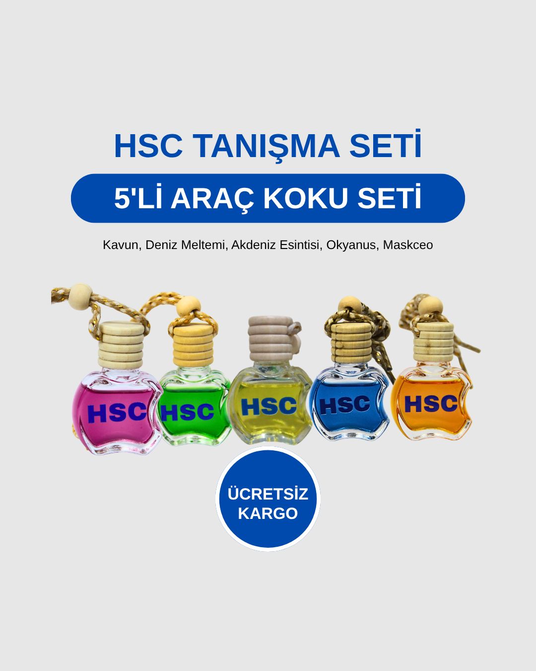 5li Araç İçi Ayna Koku Seti | Bambu Kapaklı | Cam Elma Tasarım