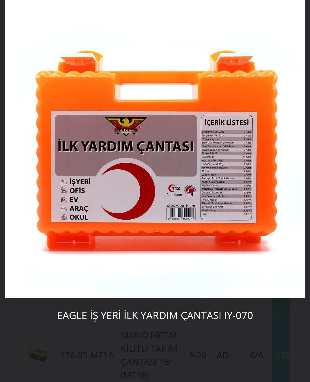 İLK YARDIM ÇANTASI