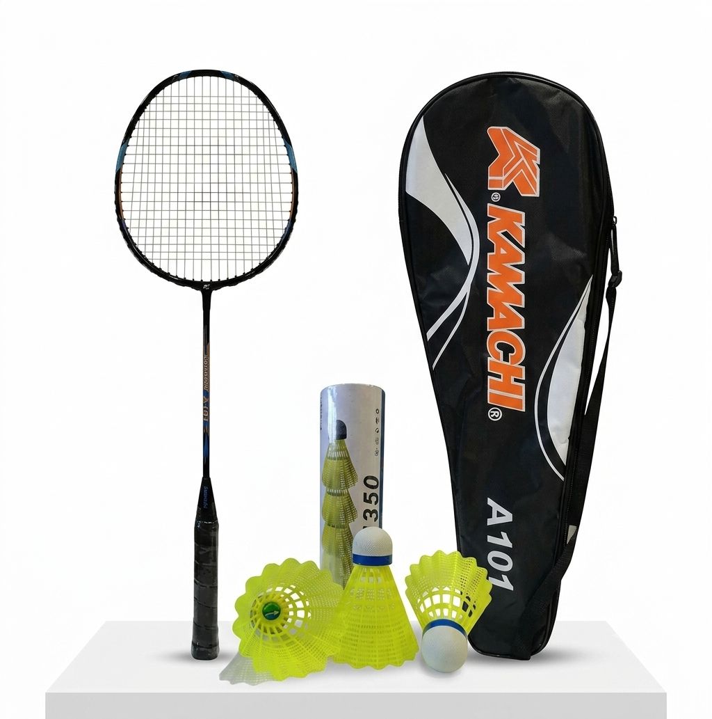 Kamachi A101 Badminton Raketi ve 6'lü Badminton Top Seti