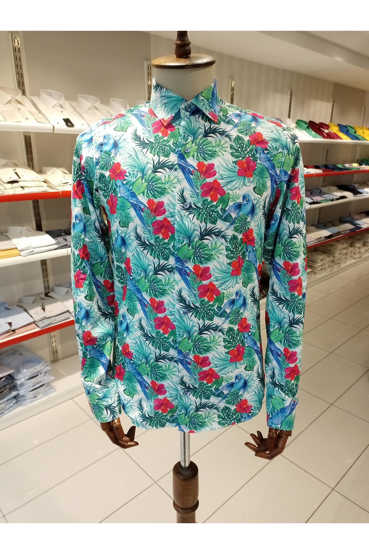 Slim Fit Dijital Baskılı Erkek Gömlek