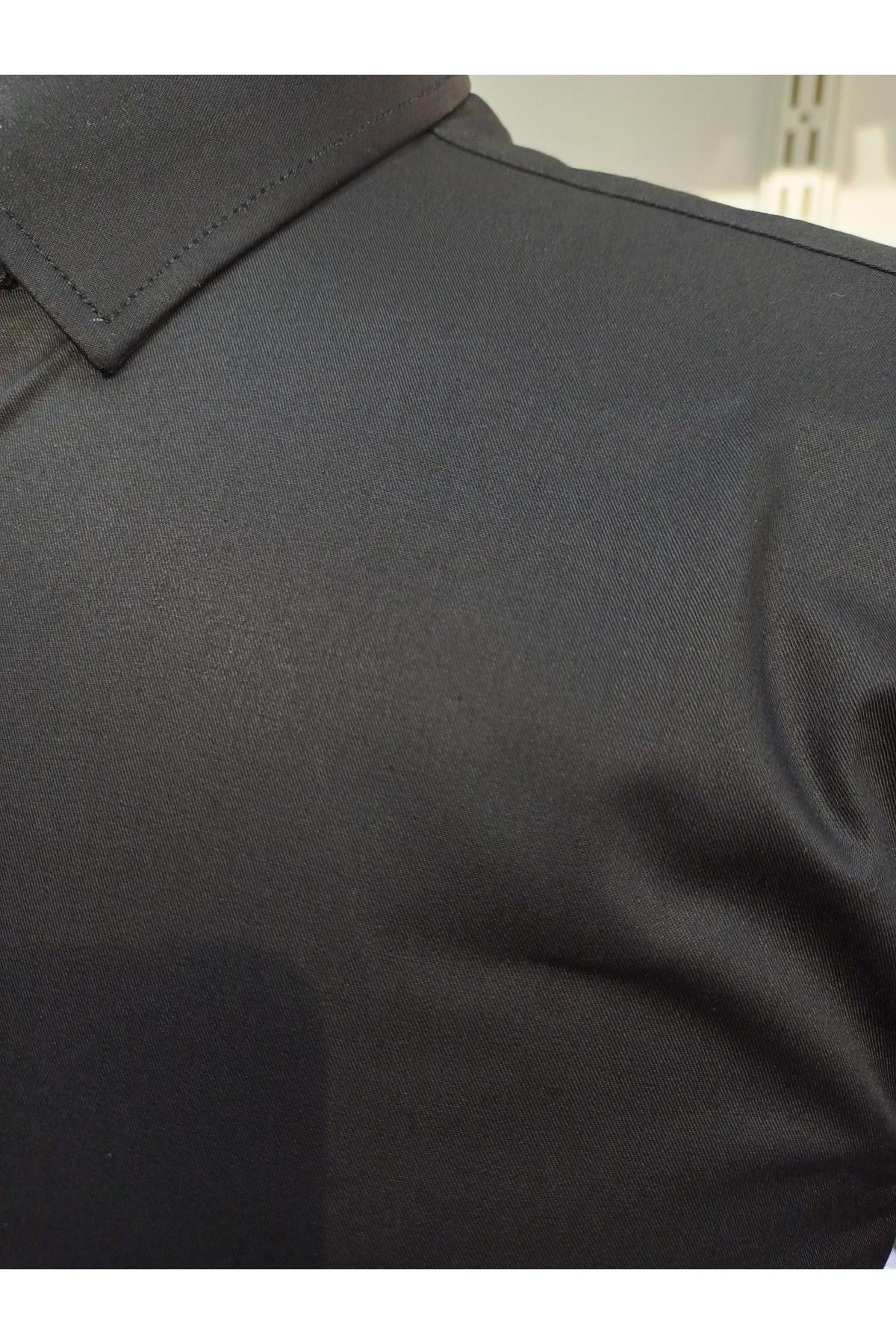 Siyah Pamuklu Slim Fit Erkek Gömlek