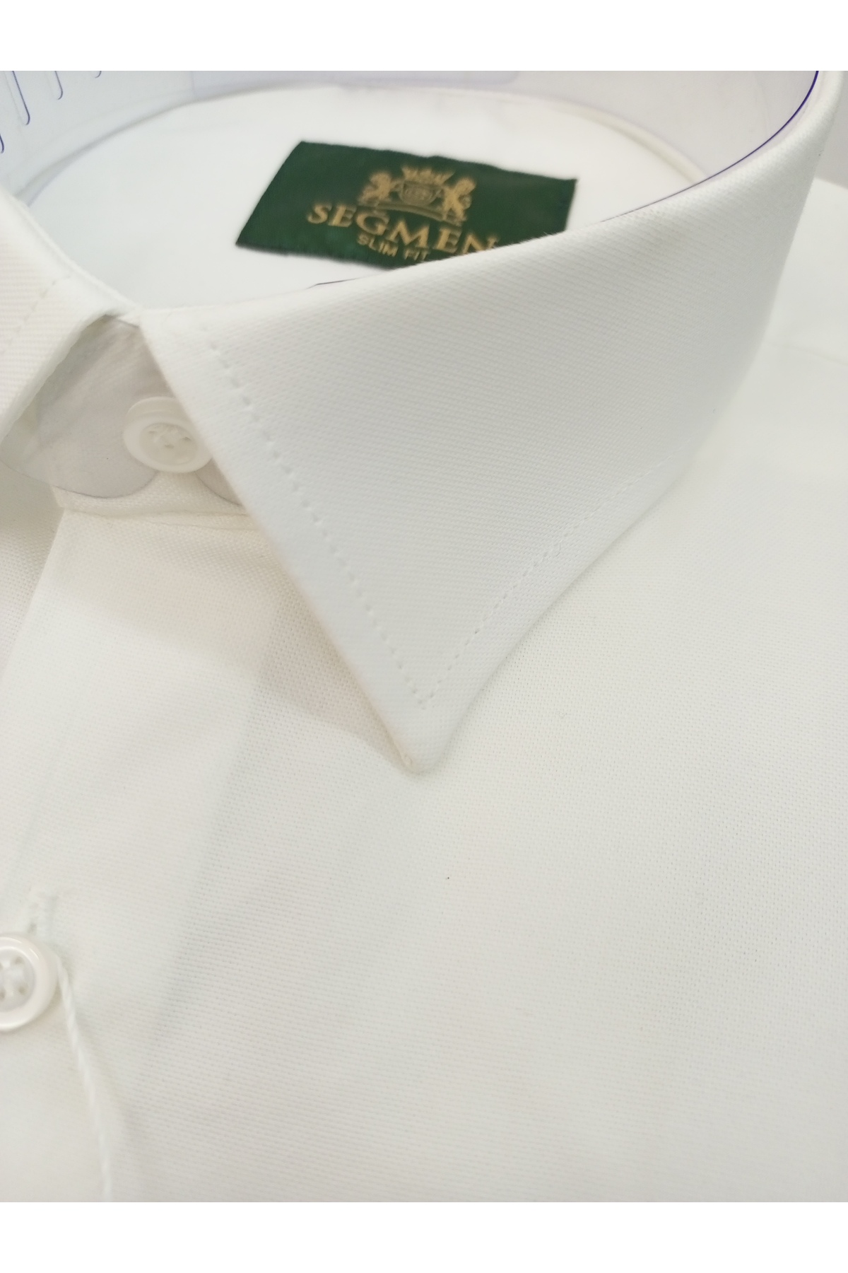 Beyaz Pamuklu Slim Fit Erkek Gömlek