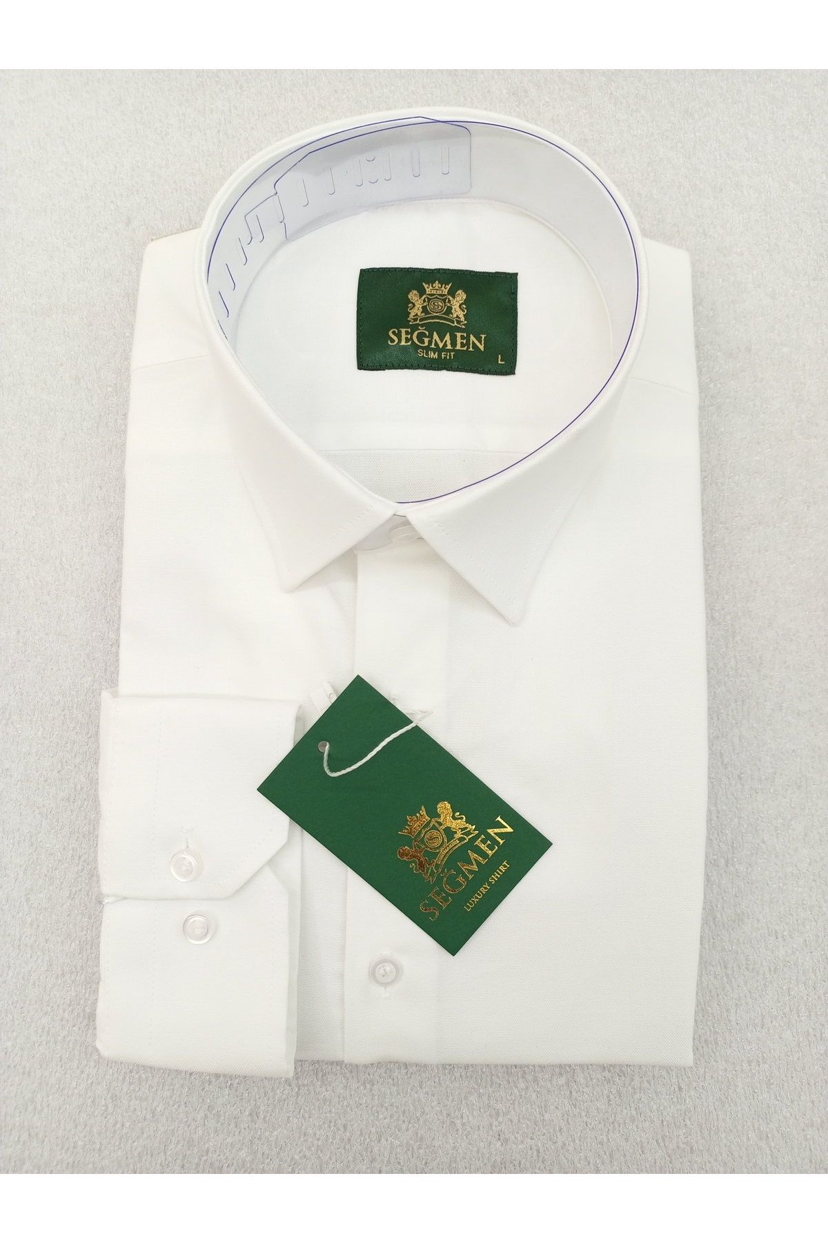 Beyaz Pamuklu Slim Fit Erkek Gömlek
