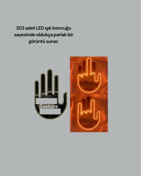 Yüksek Görünürlüklü Otomobil Jest Işığı – 3 Modlu LED Arka Cam Aksesuarı, Pratik ve Eğlenceli