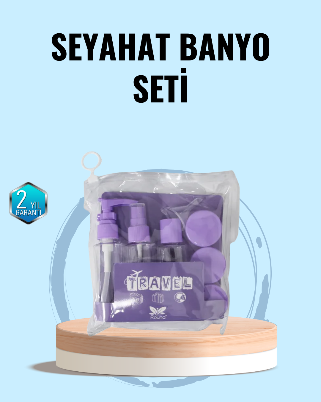 Taşınabilir 5’li Seyahat Banyo Seti Şampuanlık Sprey Krem Kutusu