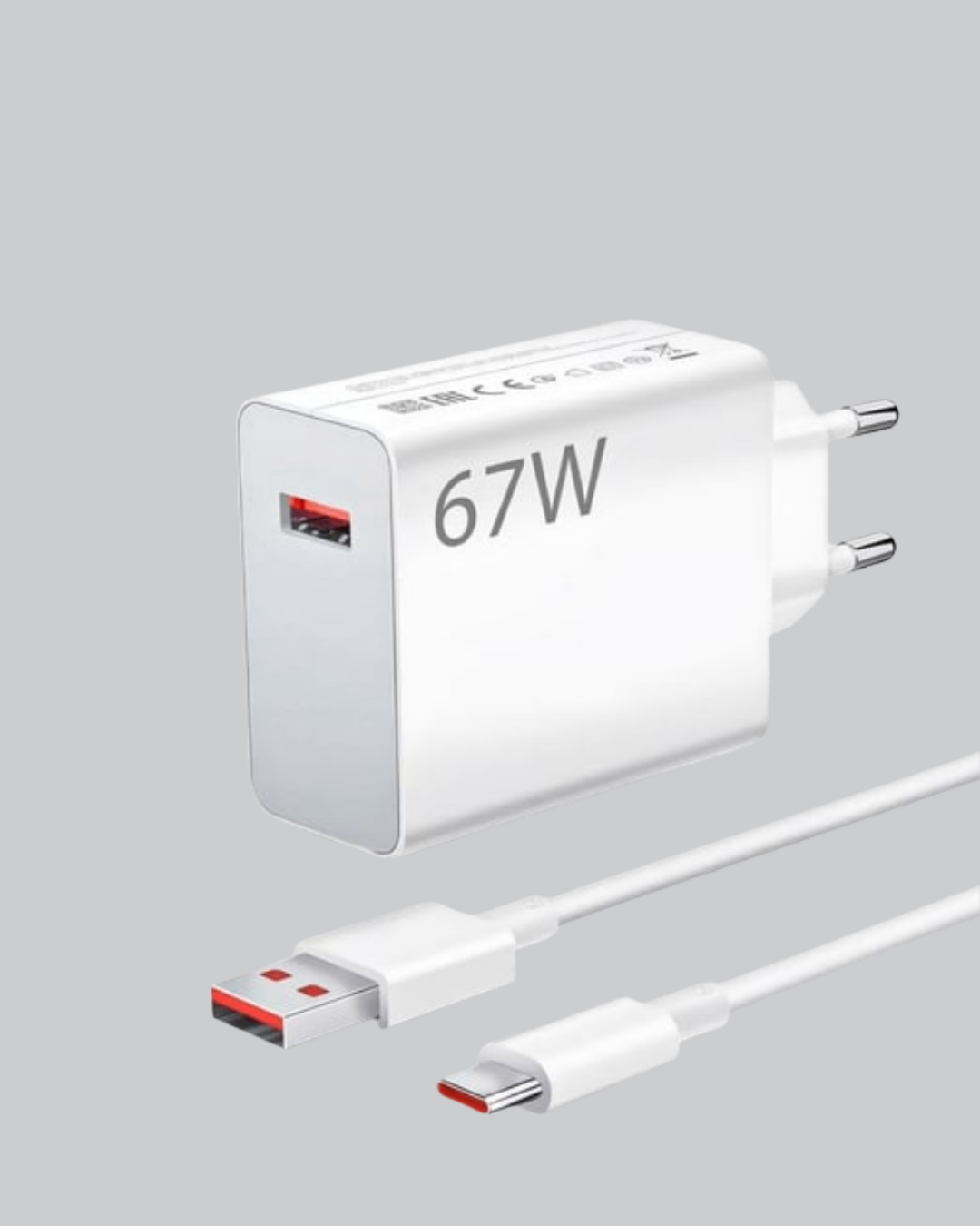 67 Watt Type C Şarj Adaptörü Asus Zenfone 7 8 9 Uyumlu