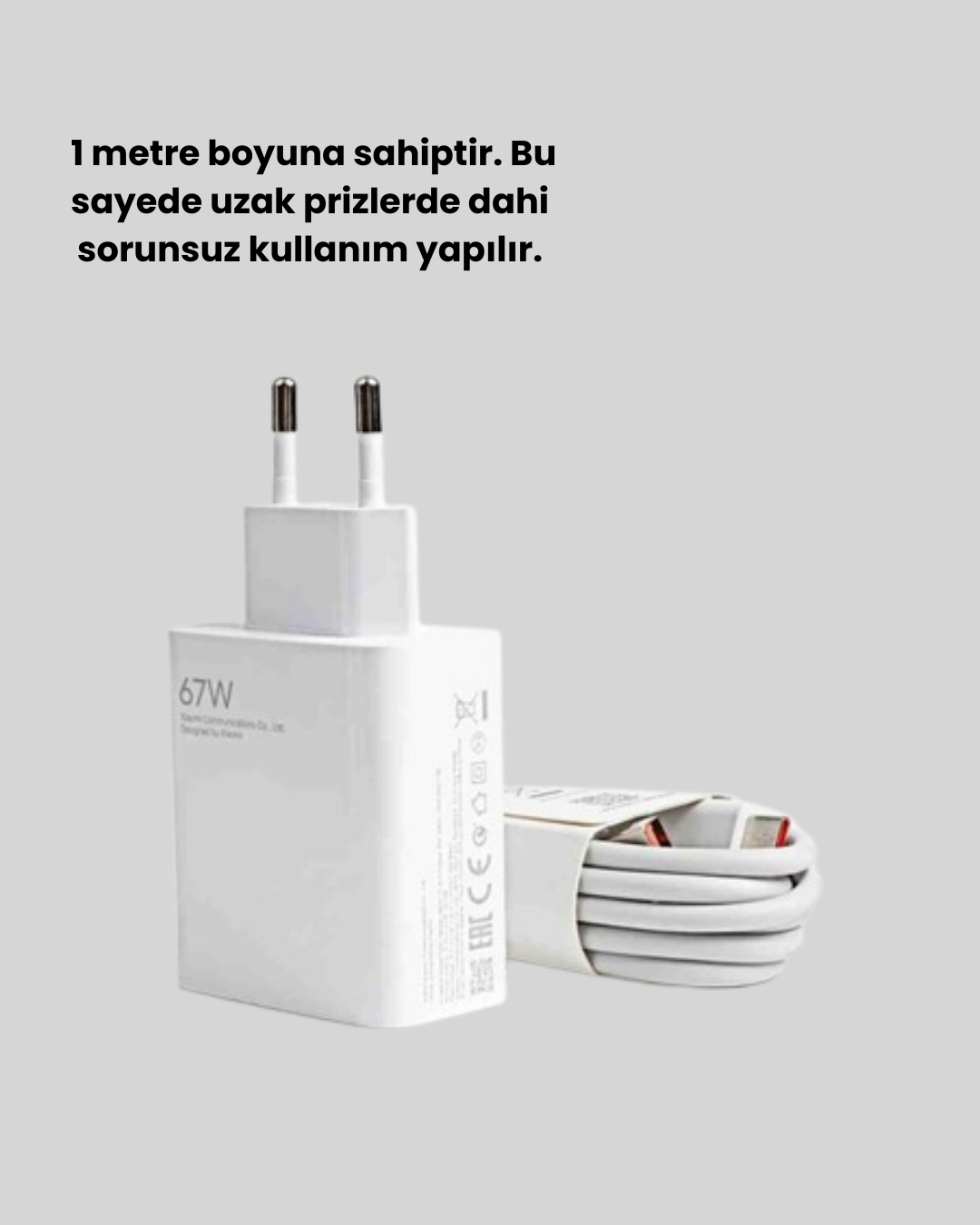 67 Watt Type C Şarj Adaptörü Asus Zenfone 7 8 9 Uyumlu