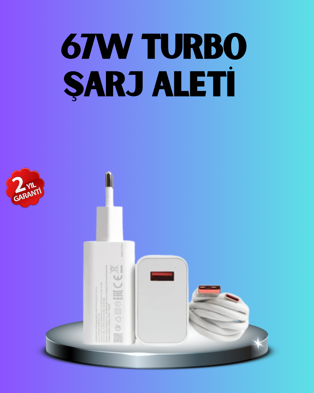 67 Watt Type C Hızlı Şarj Başlık Xiaomi Black Shark Uyumlu