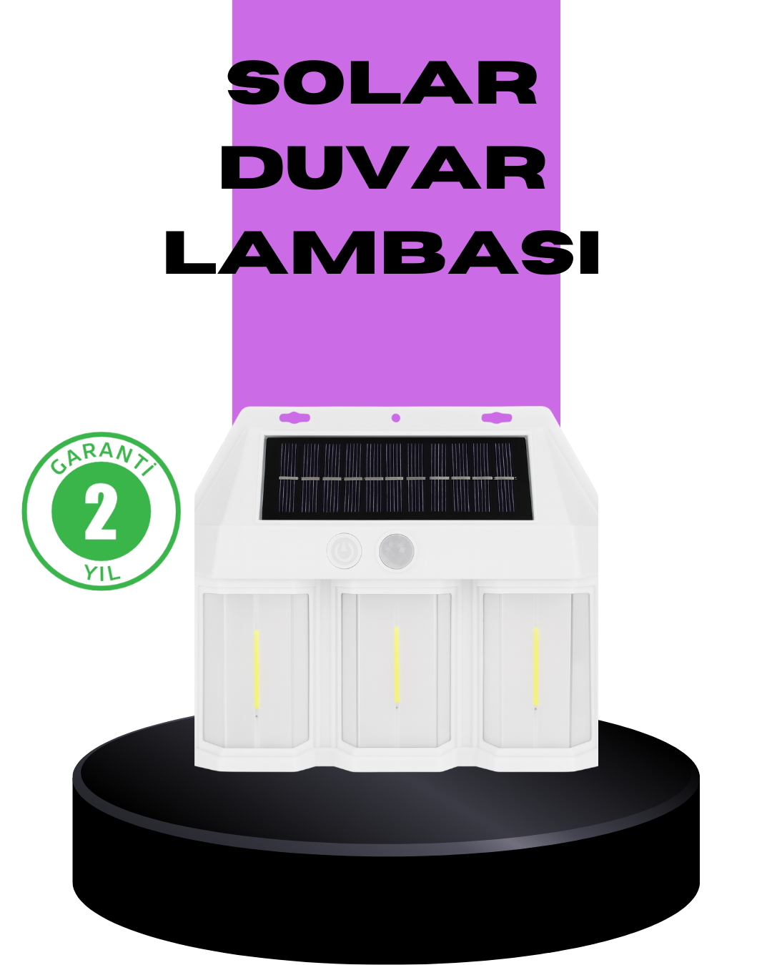 3 in 1 Solar Duvar Lambası – IP65 Su Geçirmez, Hareket Sensörlü