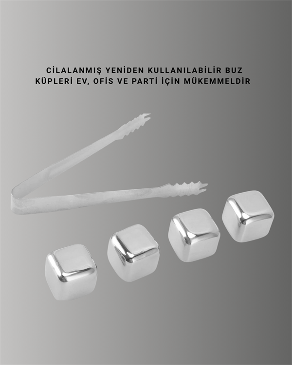 Çevre Dostu Metal Buz Küpü ve Kullanışlı Klips Seti