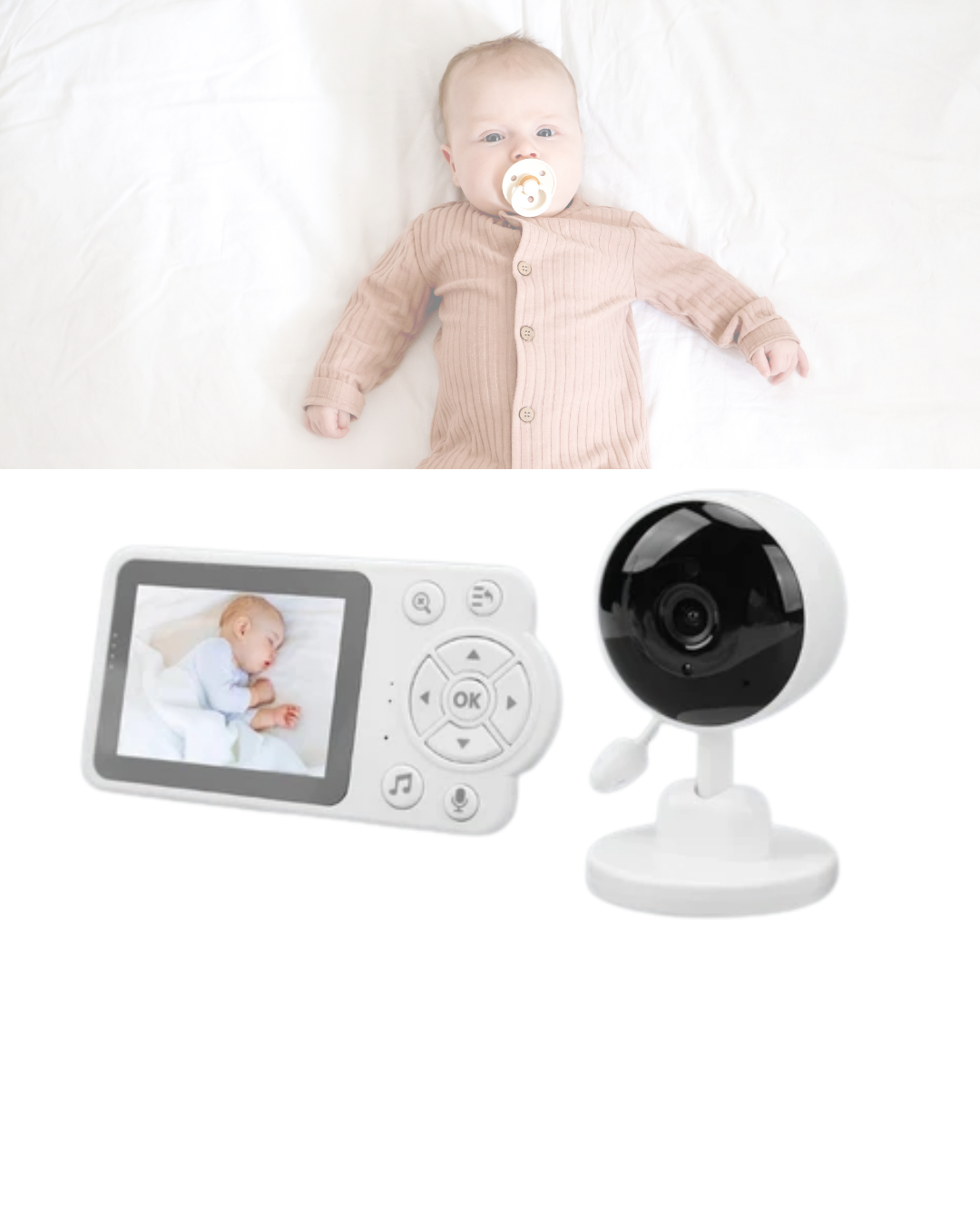 FHSS Teknolojili Güvenli Bebek Monitörü Net Görüntü