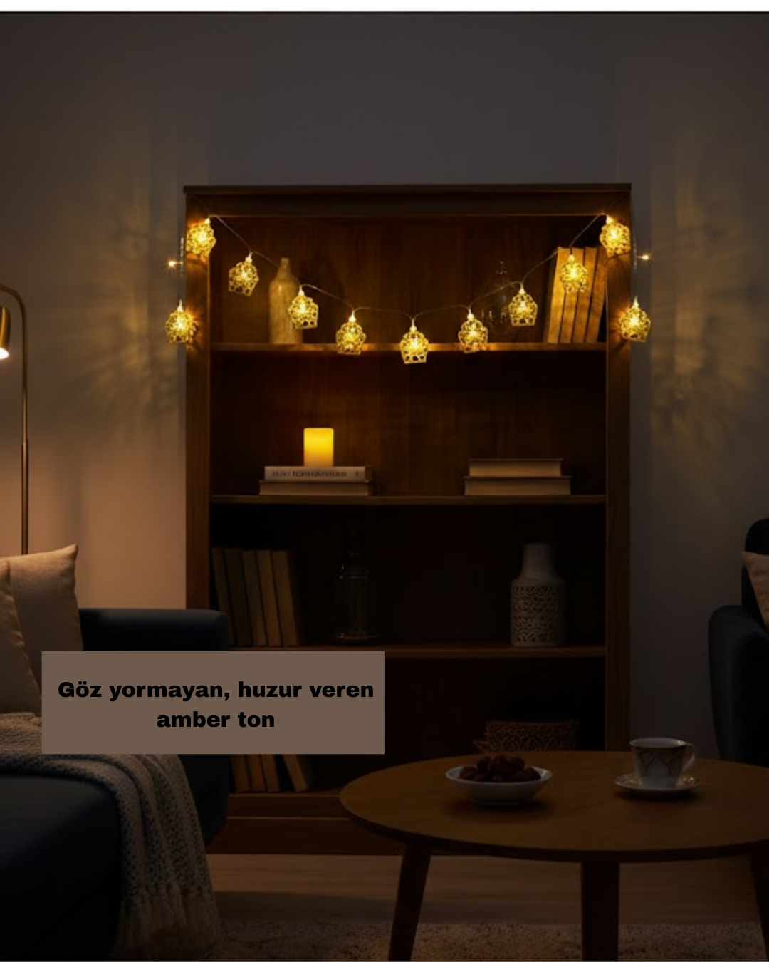 Dekoratif Ramazan LED Işık Pilli Cami Tasarımlı Zincir Aydınlatma