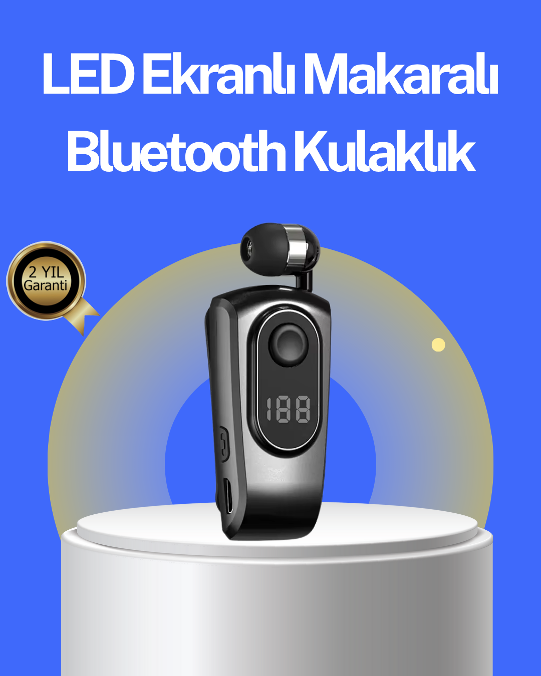 Dijital Ekranlı Bluetooth Kulaklık – Titreşimli Bildirim, 25 Saat Kullanım