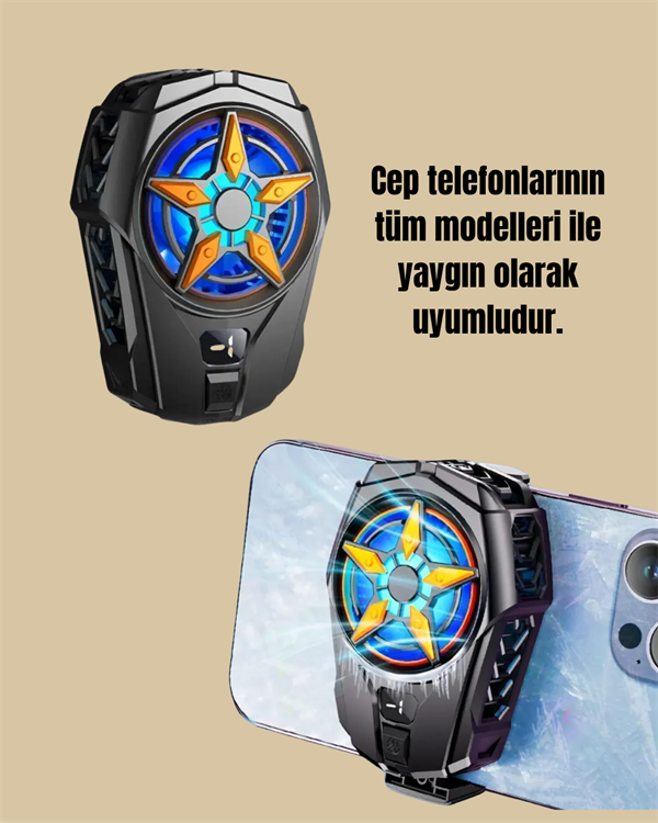 Oyunlar İçin Telefon Soğutucu – 65-85 mm Uyumlu, Dijital Ekranlı