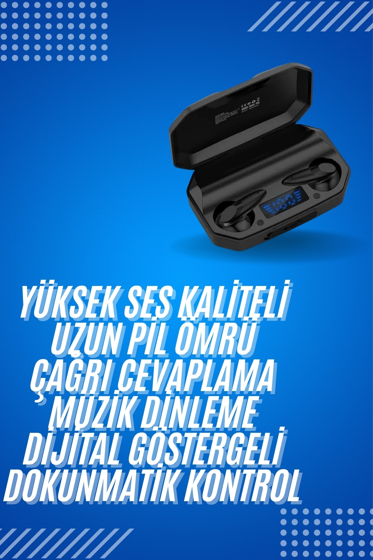 Rgb Işıklı Çift Mikrofonlu Siyah Profesyonel Oyuncu Kulaklığı Kablosuz Kulakiçi