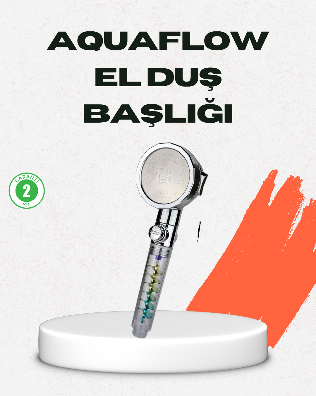 Rahatlatıcı Yağmur Etkili El Duşu – Döner Pervaneli, Dayanıklı ve Şık Tasarım