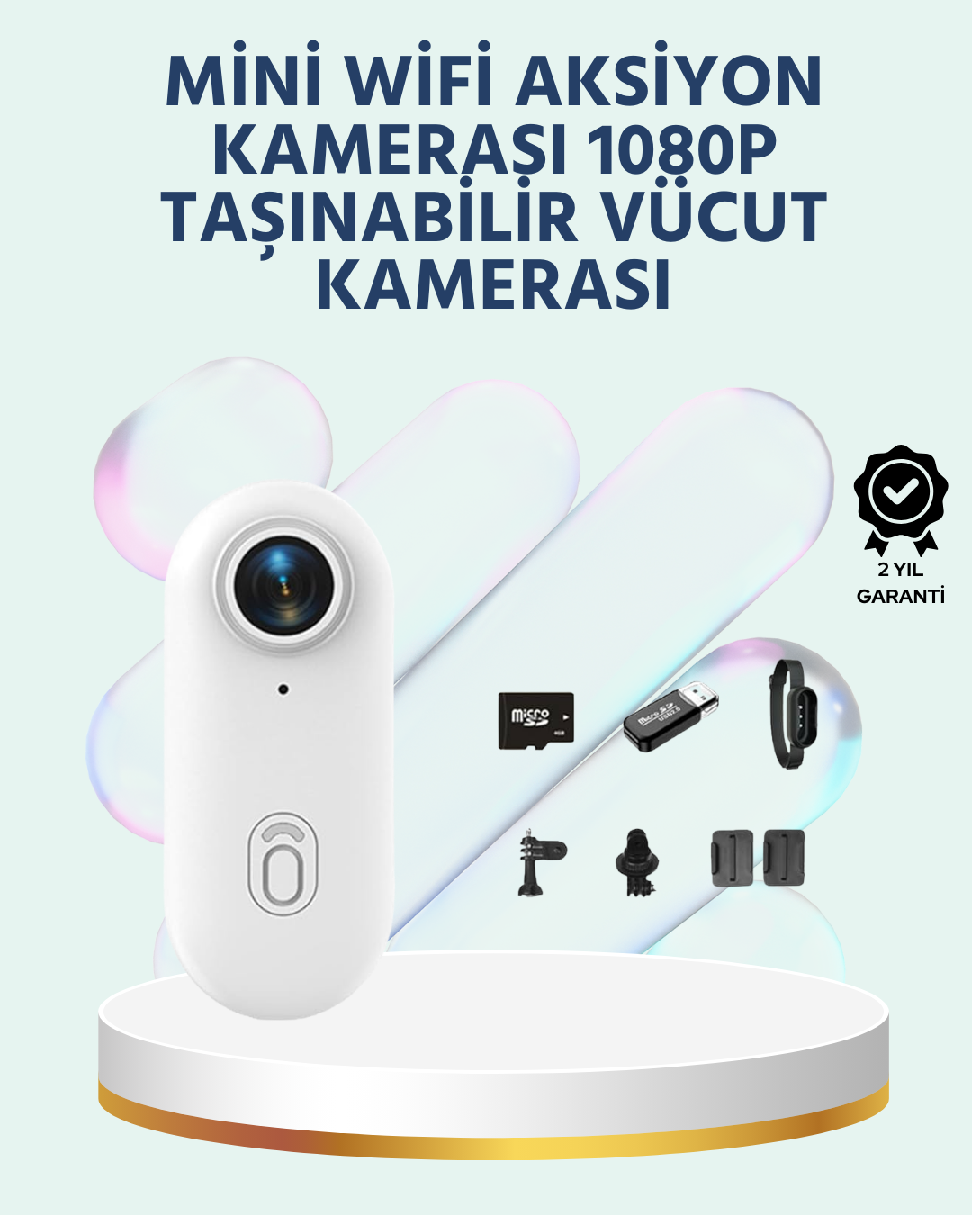 Geniş Açı Lensli WiFi Spor ve Vlog Kamerası