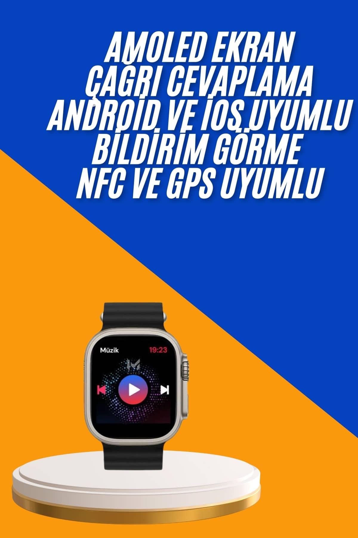 Akıllı Saat Çok Fonksiyonlu Unısex Sosyal Medya Girişli Bluetooth Bağlantılı