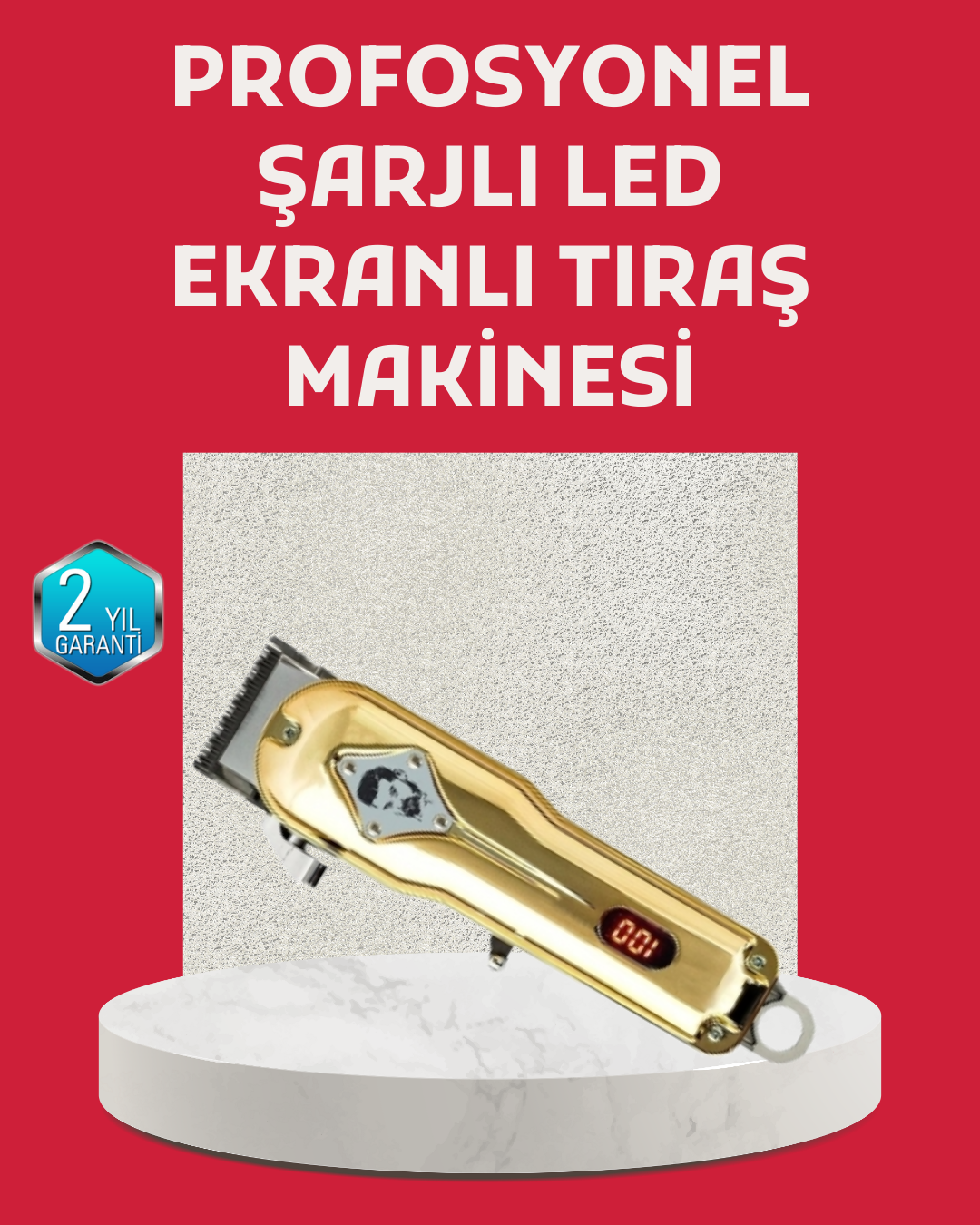 1800 mAh Bataryalı Uzun Kullanım Süreli Şarjlı Tıraş Makinesi