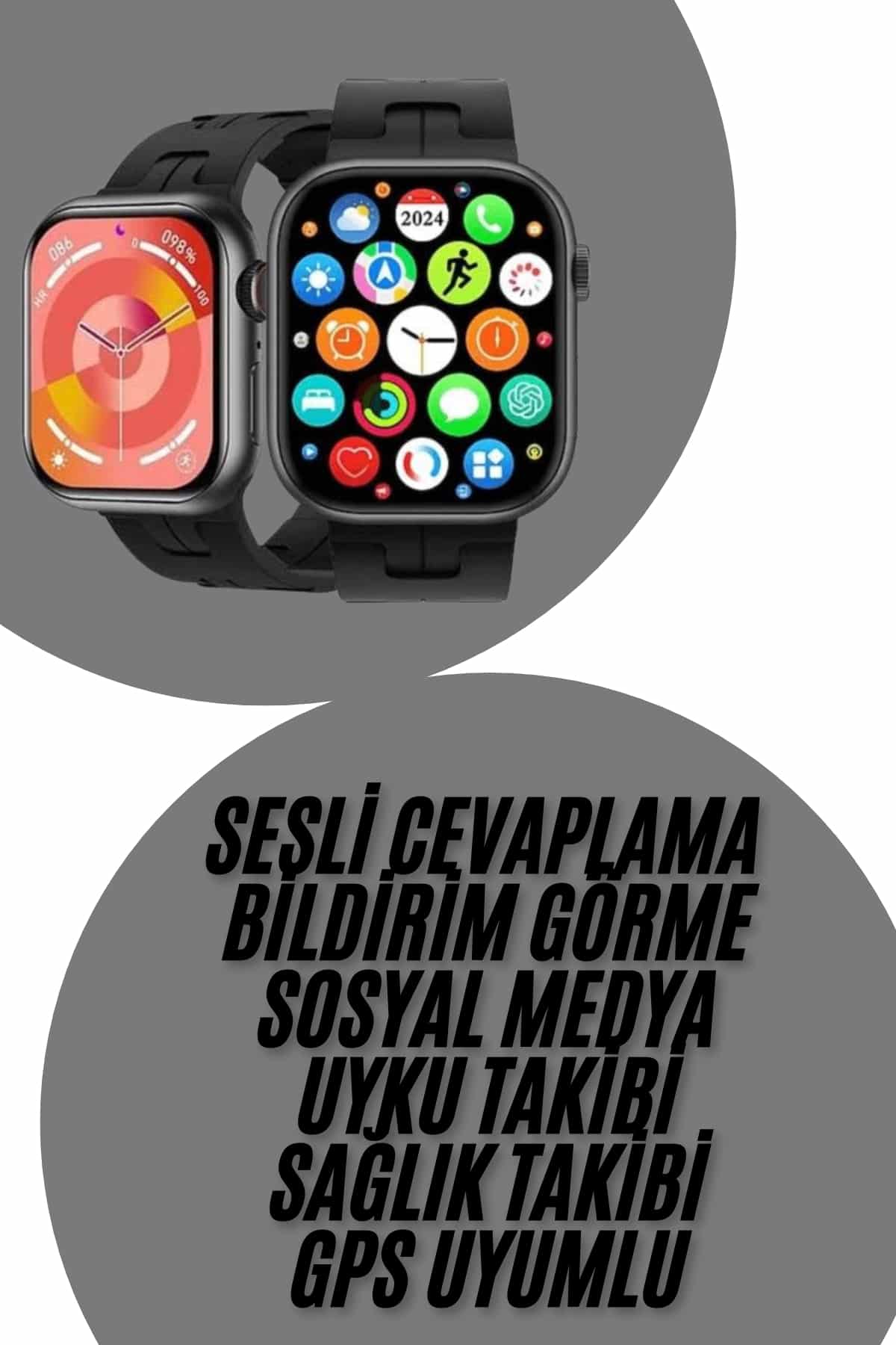Yeni Nesil Akıllı Saat Çağrı Cevaplama Müzik Dinleme Plastik Kordon Mesaj Bildirimleri