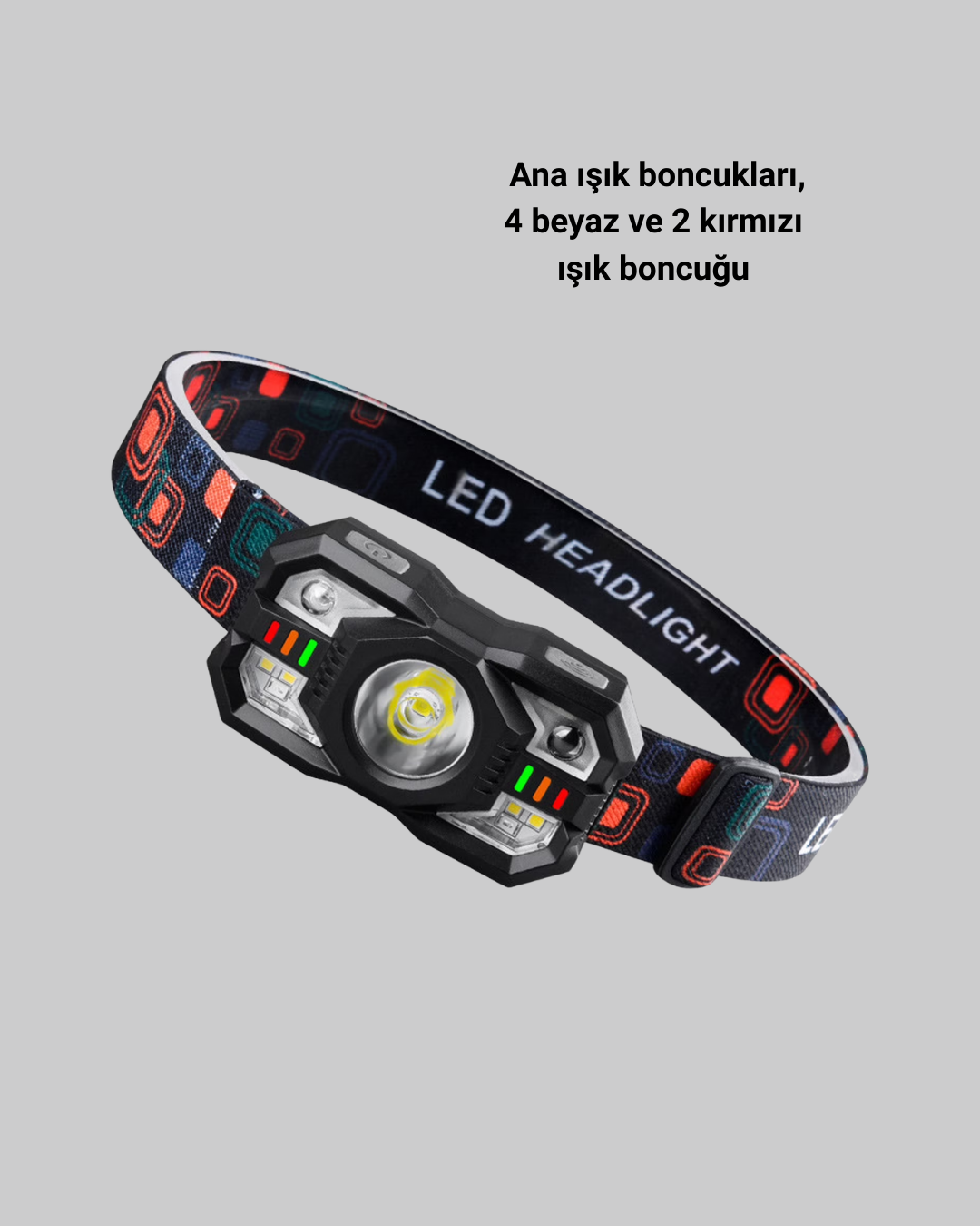 Şarj Edilebilir LED Far Hareket Sensörlü 5 Modlu Outdoor