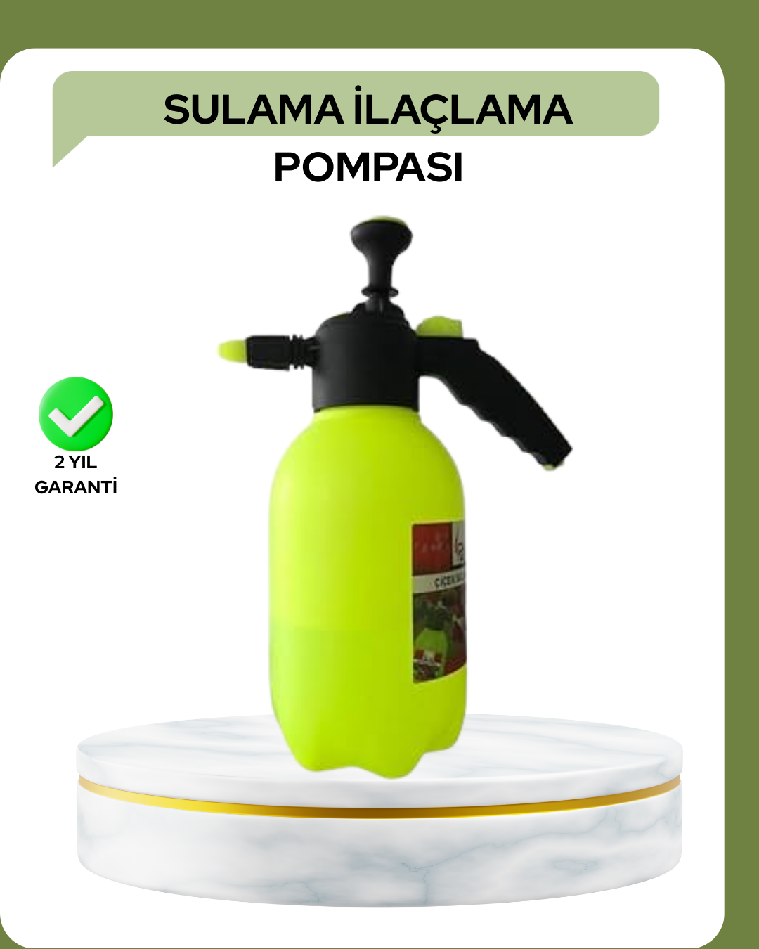 2 Litre Pompalı Püskürtücü Bakır Nozullu Ayarlı Sprey Temizlik ve Bahçe