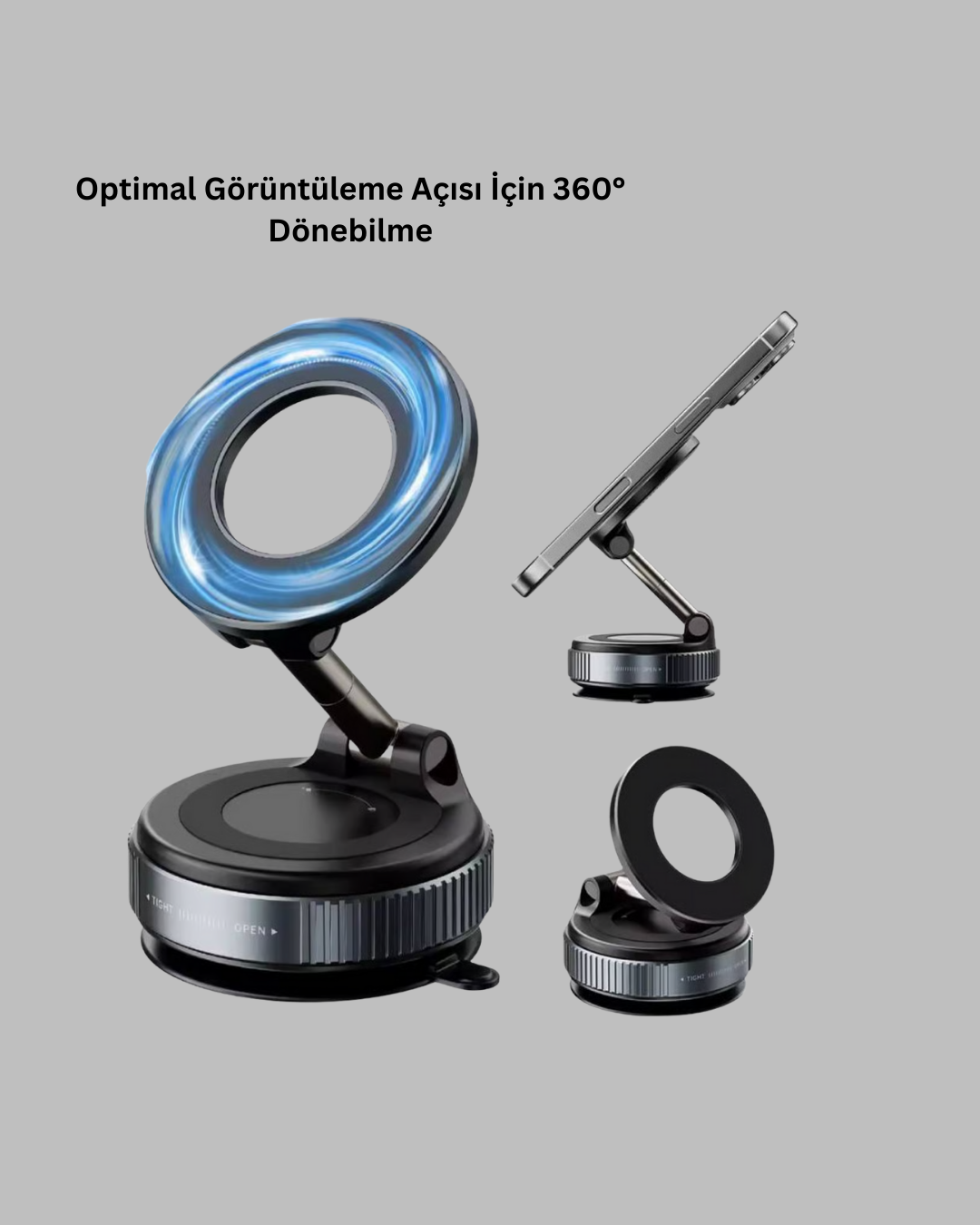 360 Derece Ayarlanabilir Manyetik Araç Telefon Standı