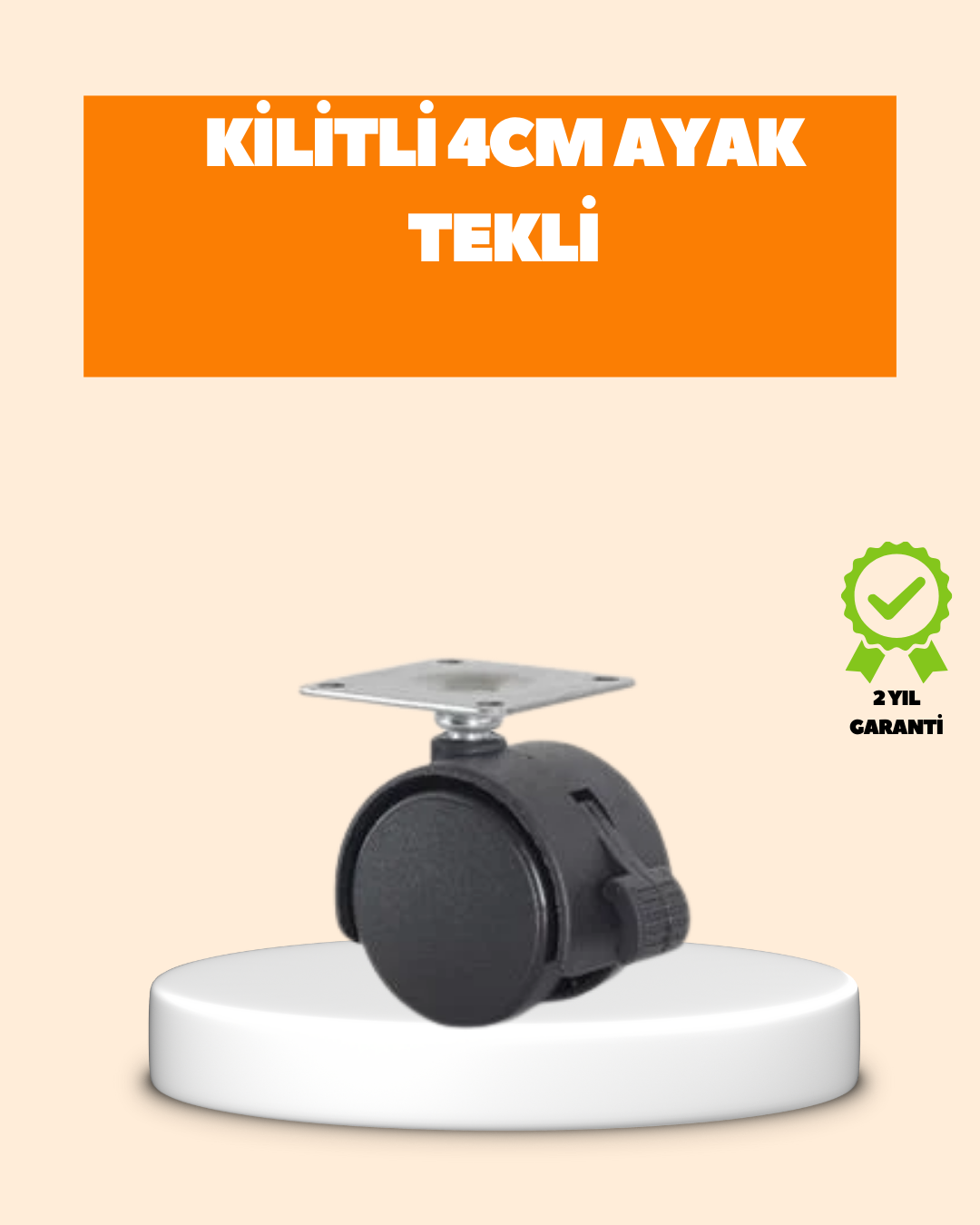 4 cm Kilit Mekanizmalı Mobilya Ayağı Tekli