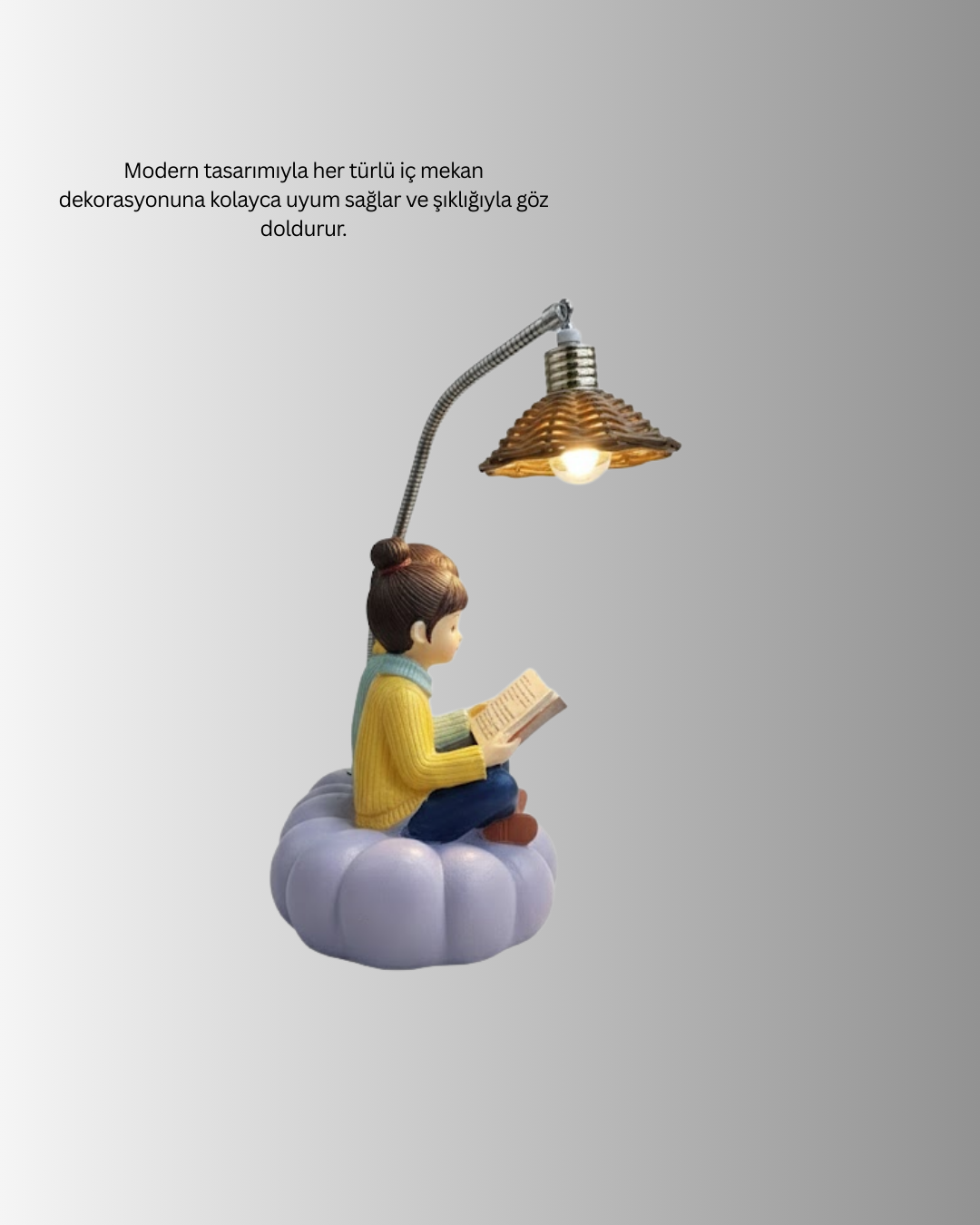Romantik Çift Temalı Dekoratif Masa Lambası Yumuşak LED Işık
