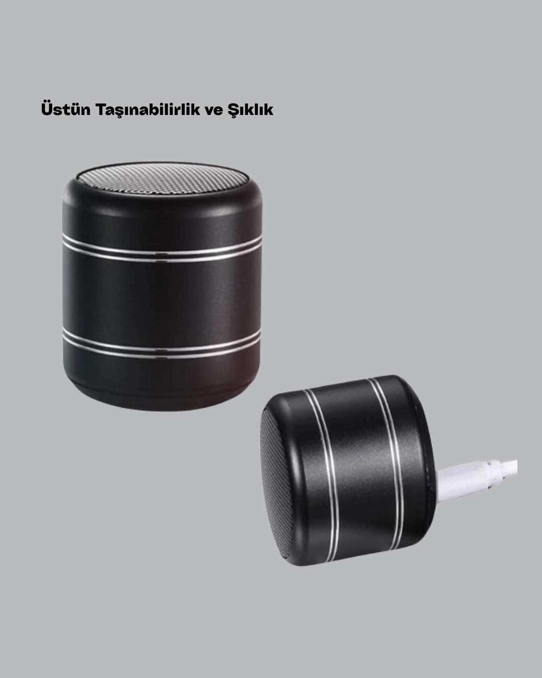 Taşınabilir Silindir Tasarım Bluetooth 5.0 Hoparlör Yüksek Bas Performanslı