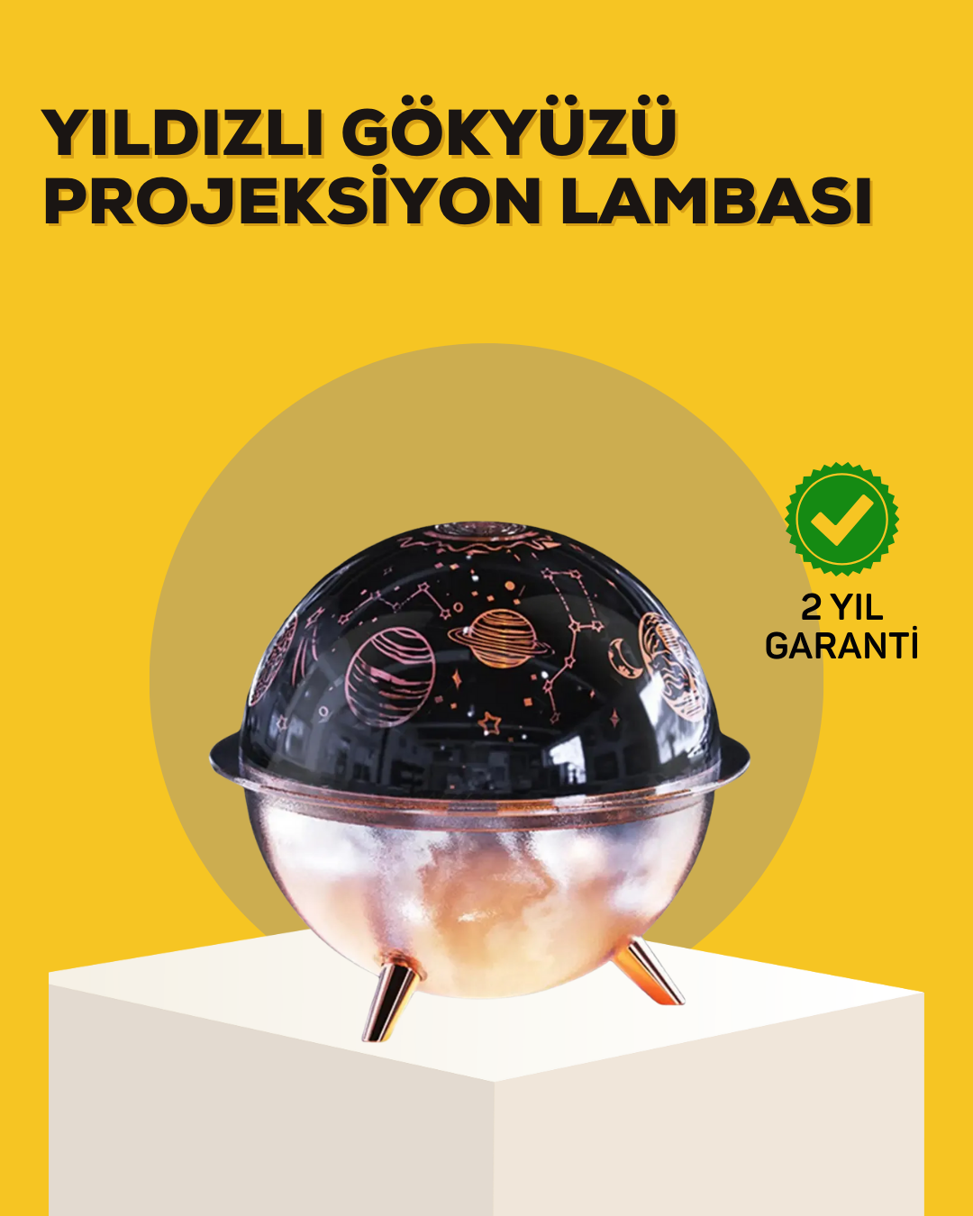 Yıldızlı Gökyüzü Efektli Uzay Temalı Nemlendirici Lamba