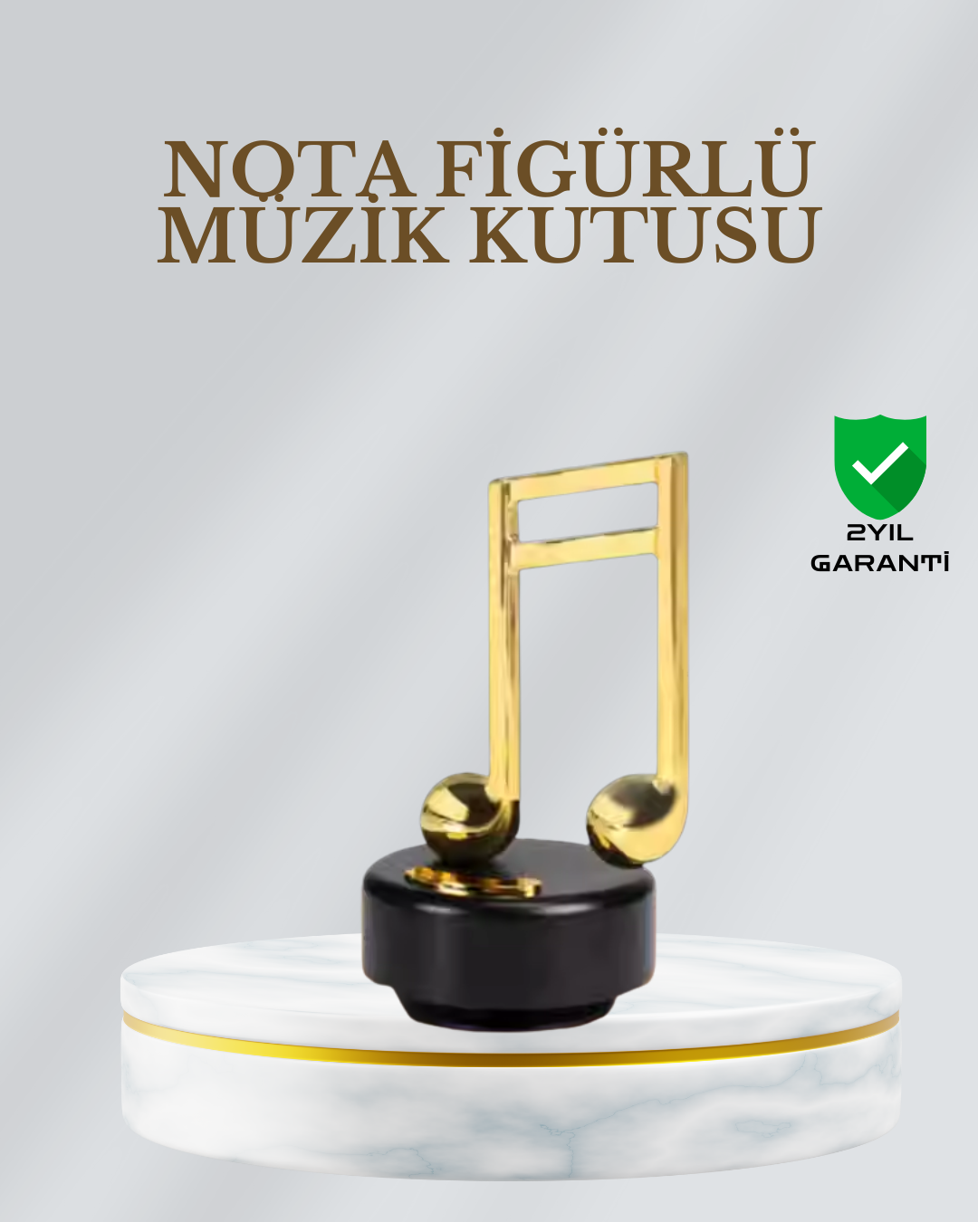 Dönen Nota Figürlü Müzik Box Işıltılı Dekoratif Tasarım