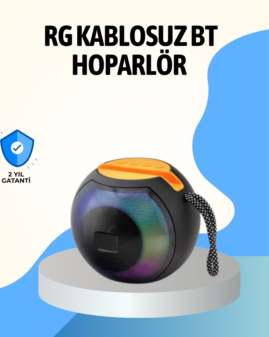 RGB Led Işıklı Güçlü Baslı Kablosuz Hoparlör
