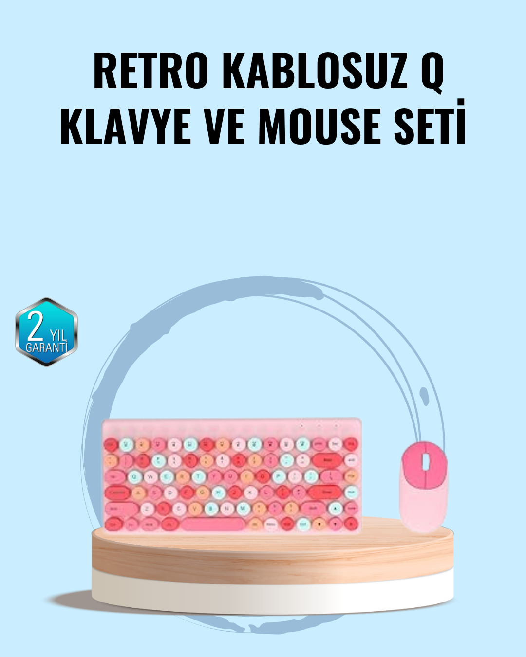 Bluetooth Klavye ve Mouse Kombinasyonu – USB Alıcılı, Kompakt, Uzun Ömürlü