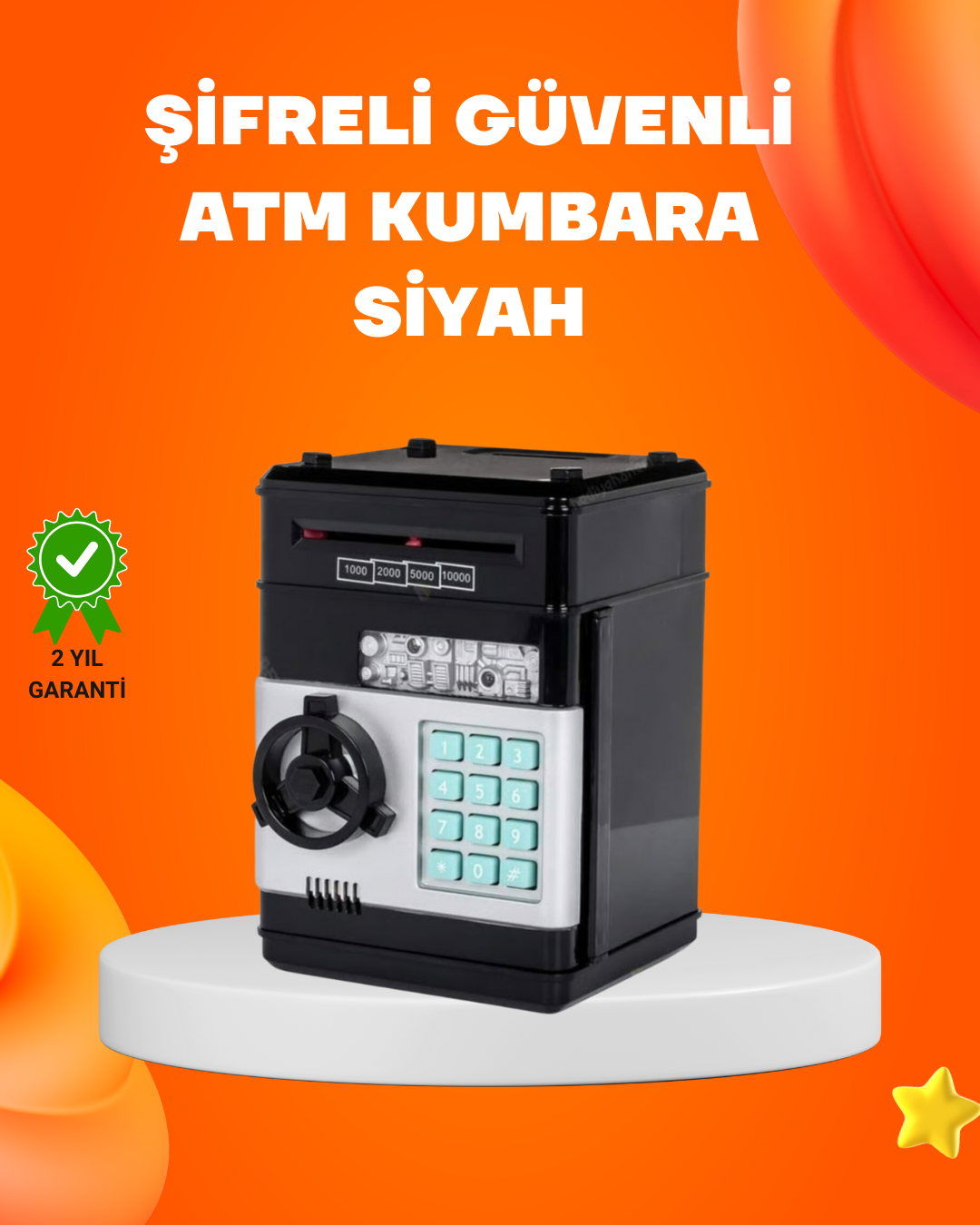 Otomatik Para Çeken Şifreli ATM Tasarımlı Kumbara