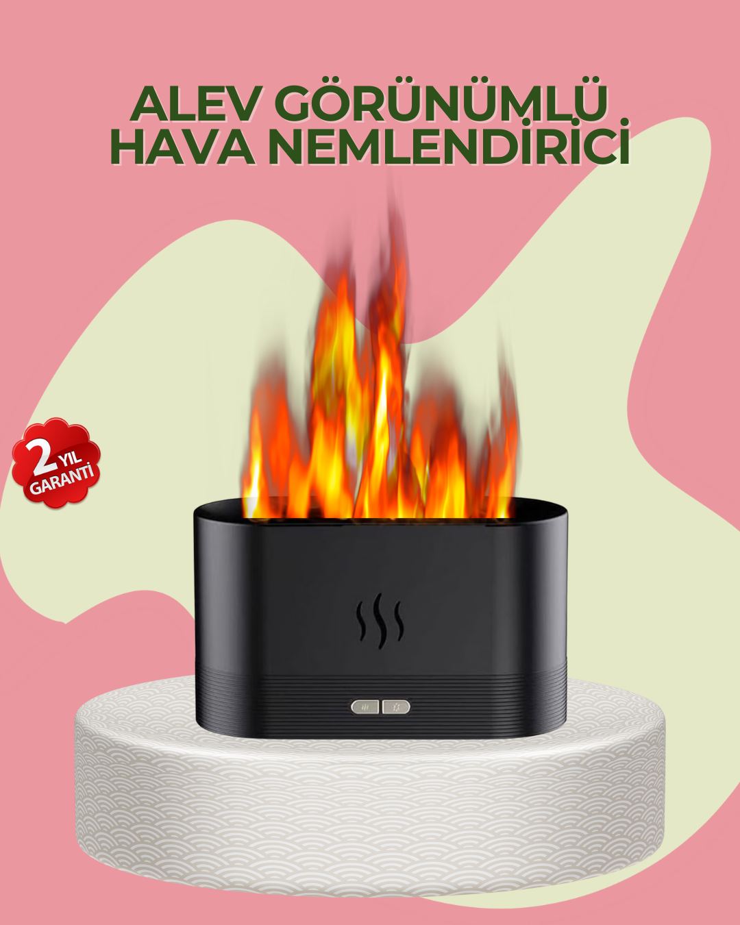 Kumandalı Alev Görünümlü LED Hava Nemlendirici Buhar Makinesi