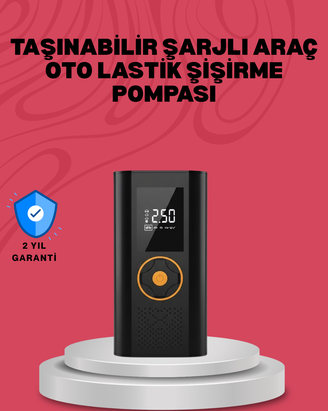 Çok Amaçlı Dijital Lastik Pompası Araç Bisiklet Top Uyumlu