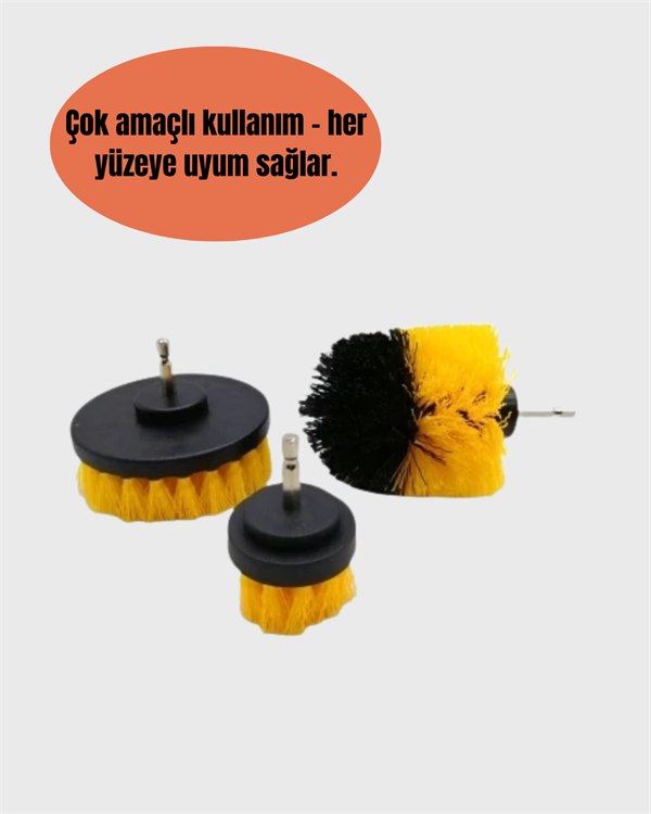 Derinlemesine Temizlik İçin Dayanıklı Kıllı Matkap Fırçası Başlığı