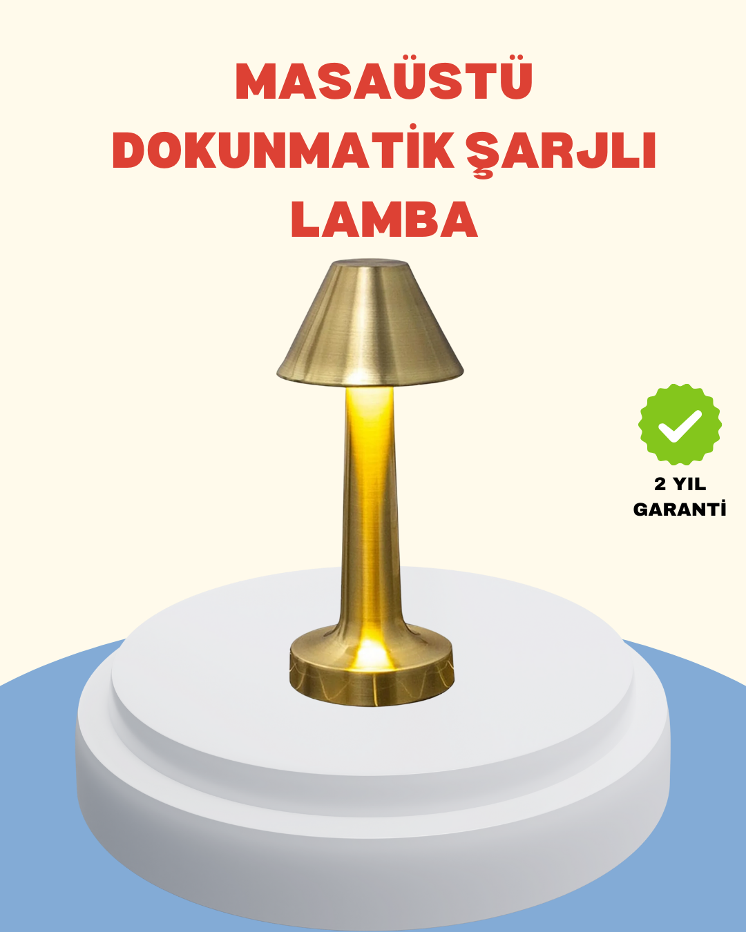 Şarjlı Masa Lambası 3 Işık Modu Kademesiz Karartma Metal Gövde