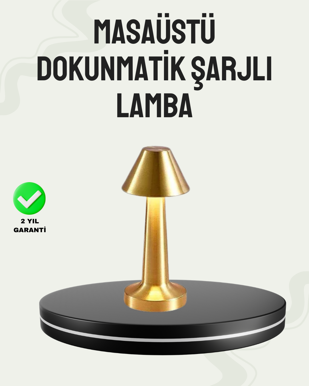 Kablosuz LED Masa Lambası 1800mAh 3 Renk Aydınlatma Dokunmatik