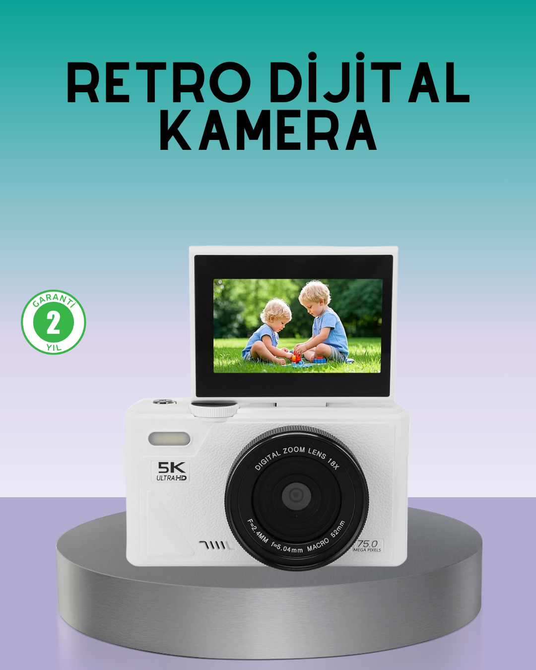 WiFi Bağlantılı 5K Ultra HD Dijital Kamera 75MP Otofokus