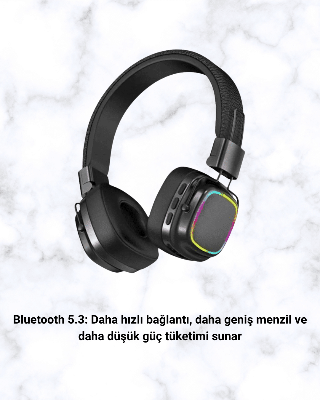 Renkli Işık Efektli Bluetooth 5.3 Müzik Kulaklığı