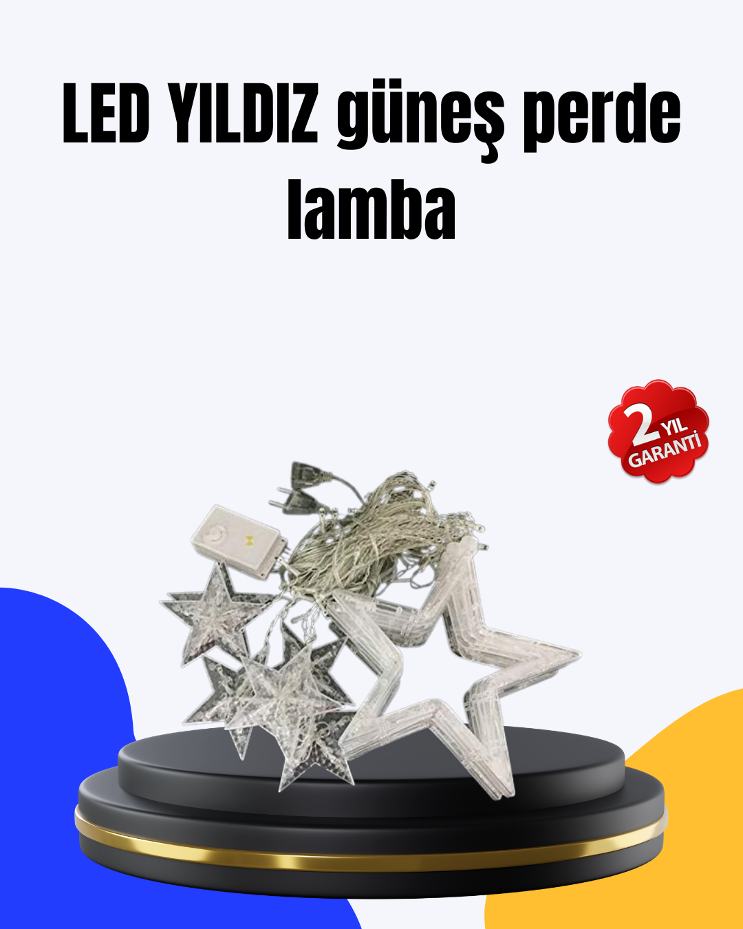 Dekoratif Yıldız Peri Led Perde 3x3 Metre Ortam Işığı