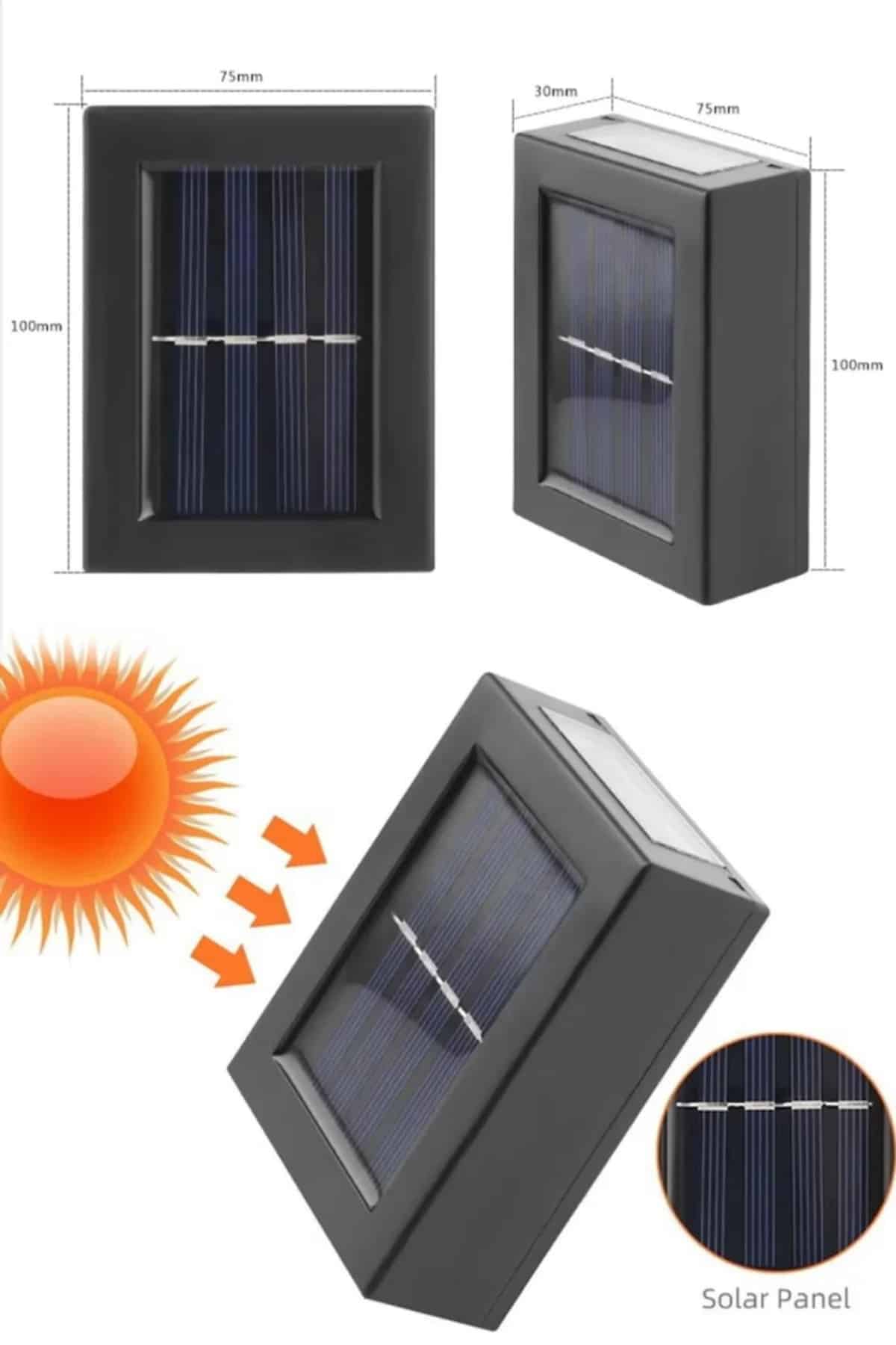 Solar Güneş Enerjili Çift Taraflı Duvar Lambası Çift Taraflı Duvar Lamba Güneş Enerjili