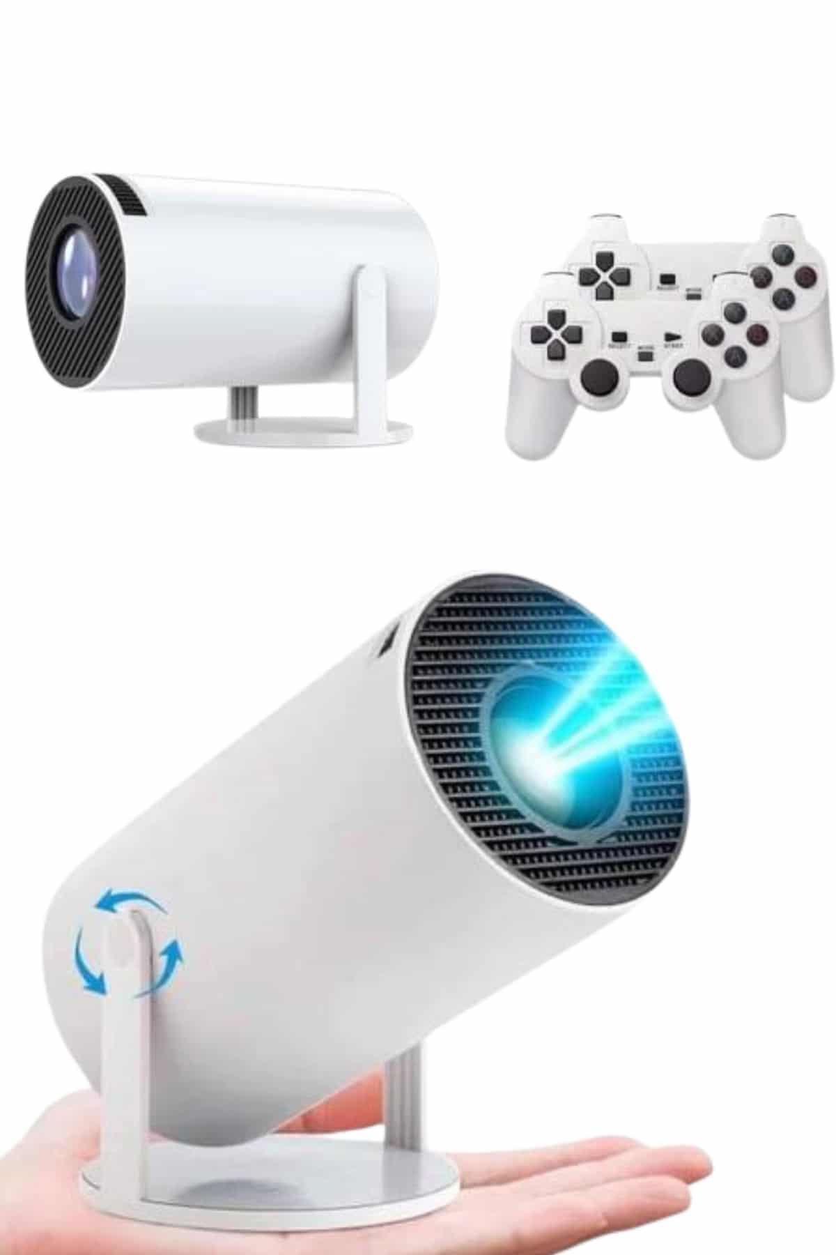 4K Wireless Çift Kollu Kumandalı Oyun Projeksiyonu Retro Video Oyunu
