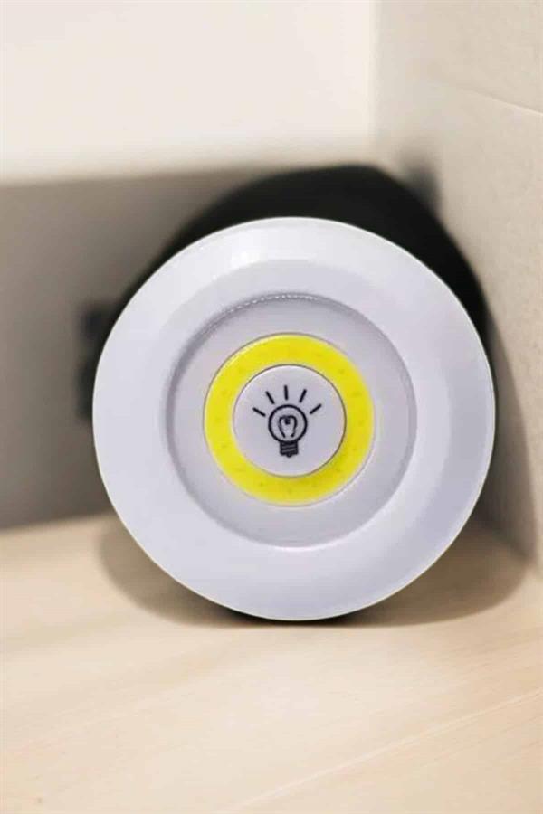 Spot Lamba Led Işık 3'lü Uzaktan Kumandalı Pilli Yapışkanlı Kablosuz