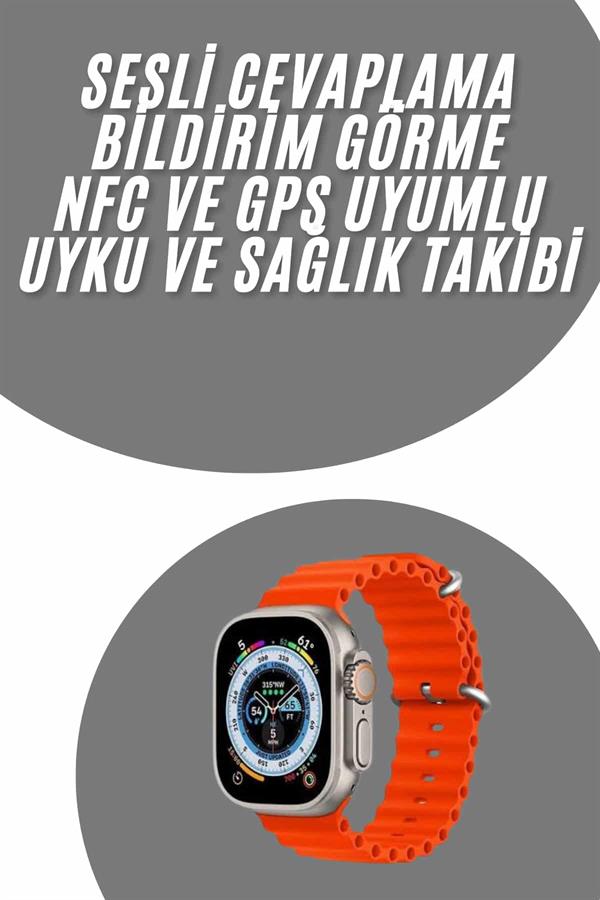 yeni nesil Akıllı Saat Android ve İOS Uyumlu 49 MM NFC Özelliği GPS Takibi
