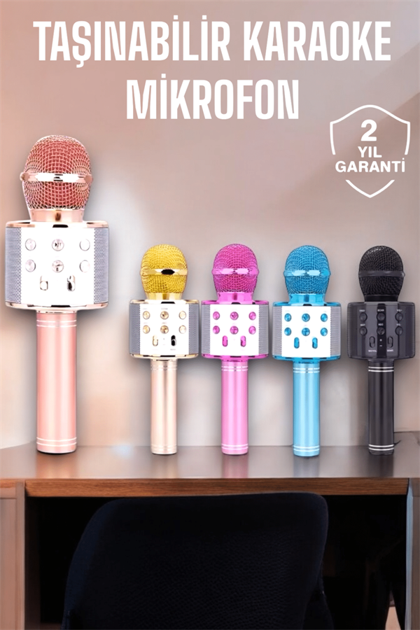 Taşınabilir Bluetooth Karaoke Mikrofon: Hafıza Kart Girişli, Etkileyici Performans
